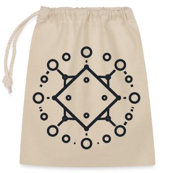 Mandala géométrique en diamant - Sac cadeau en coton avec cordon (25 x 30 cm) - nature - Devant