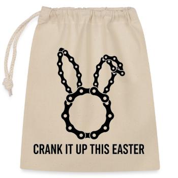 Easter Bunny Bike Chain Crank It Up - Closable cotton gift bag (25x30cm) - nature - Front