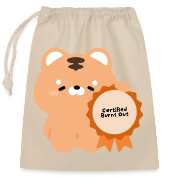 Tigre Brûlé Certifié - Sac cadeau en coton avec cordon (25 x 30 cm) - nature - Devant
