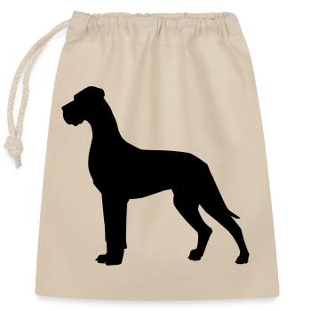 Deutsche Dogge - Verschließbarer Geschenkbeutel aus Baumwolle (25x30cm) - Natur - Vorne