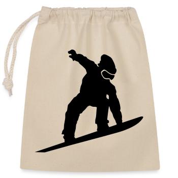 Snowboarder Silhouette - Sac cadeau en coton avec cordon (25 x 30 cm) - nature - Devant