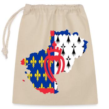 Pays de loire - Sac cadeau en coton avec cordon (25 x 30 cm) - nature - Devant