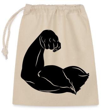 Shadow image of arm - Closable cotton gift bag (25x30cm) - nature - Front