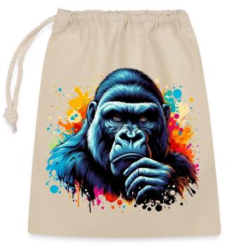 Gorilla - Closable cotton gift bag (25x30cm) - nature - Front