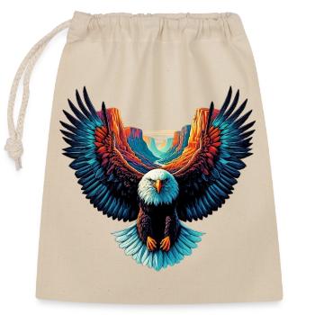 Aigle - Sac cadeau en coton avec cordon (25 x 30 cm) - nature - Devant