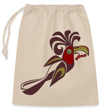 Bird of Paradise Salsa Bird Calypso Retro Dancing - Closable cotton gift bag (25x30cm) - nature - Front