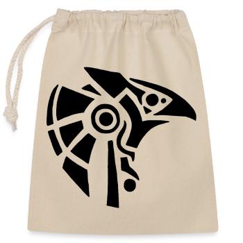 Ägyptischer Gott Horus (schwarz) - Verschließbarer Geschenkbeutel aus Baumwolle (25x30cm) - Natur - Vorne
