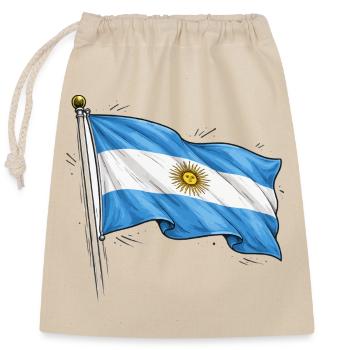 Drapeau de l’Argentine - Sac cadeau en coton avec cordon (25 x 30 cm) - nature - Devant