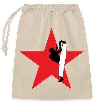 Capoeira - Combat - Danse - Sac cadeau en coton avec cordon (25 x 30 cm) - nature - Devant