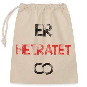 Er heiratet Bräutigam - Verschließbarer Geschenkbeutel aus Baumwolle (25x30cm) - Natur - Vorne