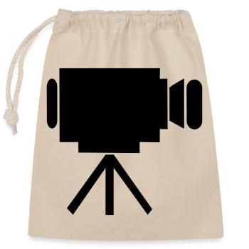 movie theater - Closable cotton gift bag (25x30cm) - nature - Front