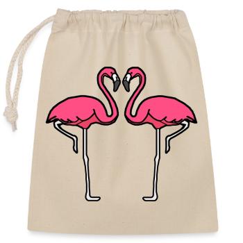 flamant rose amour oiseau cadeau rose animal coeur - Sac cadeau en coton avec cordon (25 x 30 cm) - nature - Devant