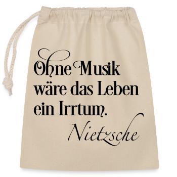 Musique - Sac cadeau en coton avec cordon (25 x 30 cm) - nature - Devant