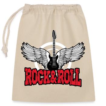 Motif de guitare Rock & Roll ailes d'ange - Sac cadeau en coton avec cordon (25 x 30 cm) - nature - Devant