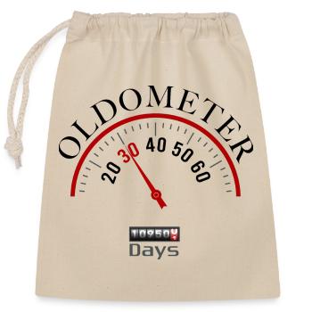Oldometer 30th birthday - Closable cotton gift bag (25x30cm) - nature - Front
