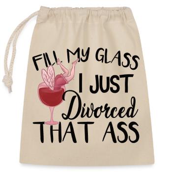 I Just Divorced - Closable cotton gift bag (25x30cm) - nature - Front