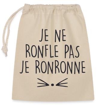 je ne ronfle pas je ronronne - Sac cadeau en coton avec cordon (25 x 30 cm) - nature - Devant