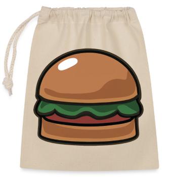 BURGER DESSIN ANIMÉ - Sac cadeau en coton avec cordon (25 x 30 cm) - nature - Devant