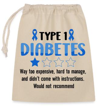 Diabetes Awareness Blue Diabetes Band Diabetes - Closable cotton gift bag (25x30cm) - nature - Front