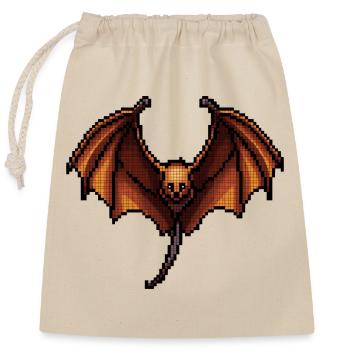 Flying fox in classic 8 bit retro graphics - Closable cotton gift bag (25x30cm) - nature - Front