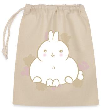 Cute Bunny - Closable cotton gift bag (25x30cm) - nature - Front