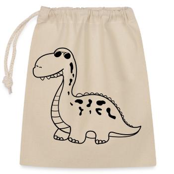 cool dino - Verschließbarer Geschenkbeutel aus Baumwolle (25x30cm) - Natur - Vorne