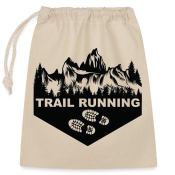 Trail Run Ultra Trail Running Montagne Trekking Course à pied - Sac cadeau en coton avec cordon (25 x 30 cm) - nature - Devant
