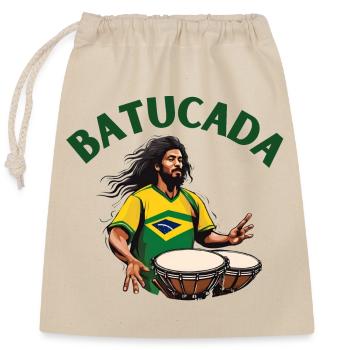 Batucada, Batucada-Spieler, Perkussion - Verschließbarer Geschenkbeutel aus Baumwolle (25x30cm) - Natur - Vorne