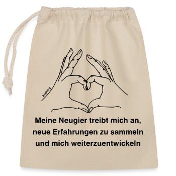 Sternzeichen Zwilling - Verschließbarer Geschenkbeutel aus Baumwolle (25x30cm) - Natur - Vorne