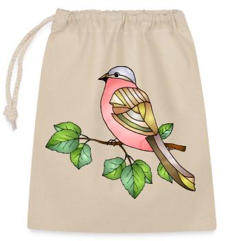 Colorful bird - Closable cotton gift bag (25x30cm) - nature - Front