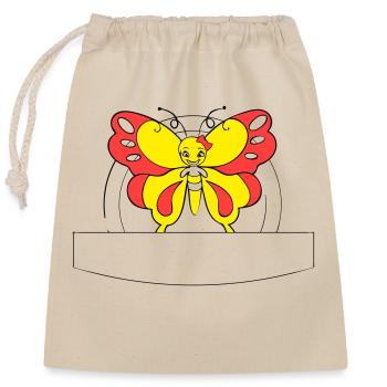 papillon coloré | Champ d’écriture >vectorgraphique - Sac cadeau en coton avec cordon (25 x 30 cm) - nature - Devant
