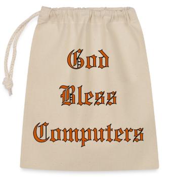GodBlessComputers - Sac cadeau en coton avec cordon (25 x 30 cm) - nature - Devant