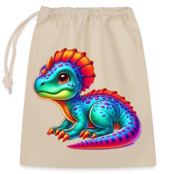 Dinosaure - Sac cadeau en coton avec cordon (25 x 30 cm) - nature - Devant