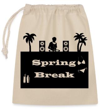 spring break noir - Sac cadeau en coton avec cordon (25 x 30 cm) - nature - Devant