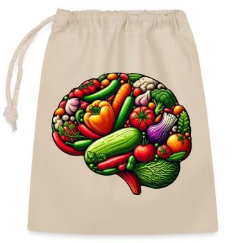Nourriture pour le cerveau - Sac cadeau en coton avec cordon (25 x 30 cm) - nature - Devant