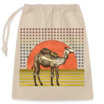 Chameau - Sac cadeau en coton avec cordon (25 x 30 cm) - nature - Devant