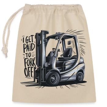 Je suis payé pour le forking ! - Sac cadeau en coton avec cordon (25 x 30 cm) - nature - Devant