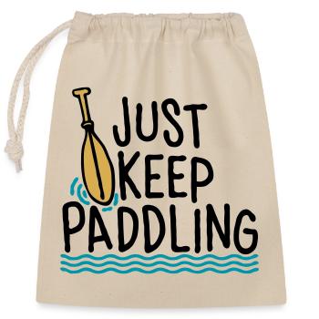 Continuez simplement à pagayer - Sac cadeau en coton avec cordon (25 x 30 cm) - nature - Devant