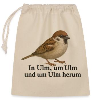 In Ulm, um Ulm und um Ulm herum - Verschließbarer Geschenkbeutel aus Baumwolle (25x30cm) - Natur - Vorne