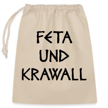 FETA ET ÉMEUTE - Sac cadeau en coton avec cordon (25 x 30 cm) - nature - Devant