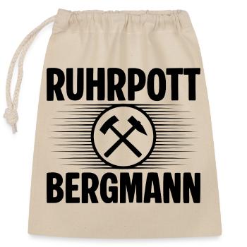 Ruhrpott Bergmann - Verschließbarer Geschenkbeutel aus Baumwolle (25x30cm) - Natur - Vorne