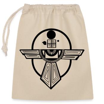 Conception d’un ancien totem de l’oiseau-tonnerre - Sac cadeau en coton avec cordon (25 x 30 cm) - nature - Devant