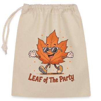 Blatt der Party Happy Fall Ernte Herbstblatt - Verschließbarer Geschenkbeutel aus Baumwolle (25x30cm) - Natur - Vorne