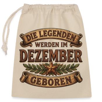Légendes nées en décembre - Sac cadeau en coton avec cordon (25 x 30 cm) - nature - Devant