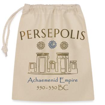 Iran, Persian Ruins of Persepolis, Drawing - Closable cotton gift bag (25x30cm) - nature - Front
