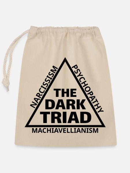 Dark Triad Meme Dreieck Minimal-Design - Verschließbarer Geschenkbeutel aus Baumwolle (25x30cm) - Natur