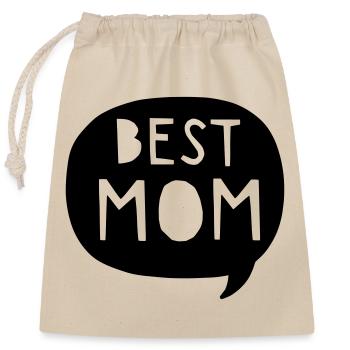 Beste Mama - Best Mom - Mommy - Mutti - Muttertag - Verschließbarer Geschenkbeutel aus Baumwolle (25x30cm) - Natur - Vorne