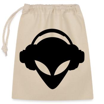dj - Closable cotton gift bag (25x30cm) - nature - Front