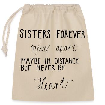 SISTERS FOREVER - Closable cotton gift bag (25x30cm) - nature - Front