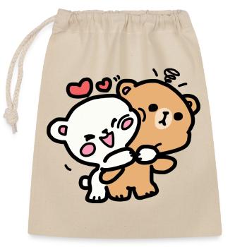 Lait & Moka Hug - Sac cadeau en coton avec cordon (25 x 30 cm) - nature - Devant